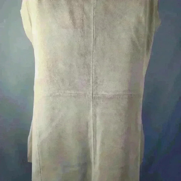 NWOTEtcetera Size 6‎ Very Soft Warm Beige Lamb Suede Top Spaghetti Straps Hi Low - Picture 7 of 12